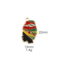 Juneteenth African woman head pendant alloy jewelry charm diy accessory 22x13mm 1.4g - 23# Black Bandana