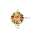 Juneteenth sunflower metal alloy pendant charm for DIY necklaces, bracelets, and keychains. - 22# Flowers