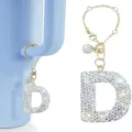 Strass Buchstabe D Tasse Anhänger Goldkette Schlüsselanhänger Becher Griff Accessoire Glänzend - Buchstabe D