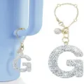Glitzernder Buchstabe G Tassenanhänger goldener Schlüsselanhänger Alphabet Zubehör chic - Buchstabe G