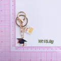 Graduation keychain with mortarboard and full marks charm metal accessory gift for students - Exam Paper Doctoral Hat Keychain