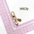 Cute Christmas Santa Claus metal keychain pendant with enamel craft, perfect holiday gift accessory. - S1 Santa Claus & Small Colorful Balls