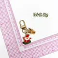 Christmas Santa and reindeer metal keychain charm pendant holiday gift accessory SKU - S3 Santa Claus & Reindeer (Style 2)