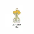 Pendentif tube à essai fleur en alliage goutte d'huile plante verte pour collier bracelet bijou - 5# Plante en pot jaune