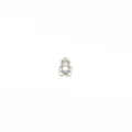 Detail view of a cute grey and white enamel teddy bear alloy pendant for DIY jewelry design. - Grey