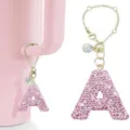 Glitzernder Buchstabe A Anhänger für Stanley Becher, pinkes Strass Tassen Zubehör Schlüsselring. - Buchstabe A