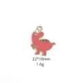 Leuke roze cartoon dinosaurus zinklegering hangende charm voor DIY sieraden maken 22x18mm - 4# Roze staande dinosauriër
