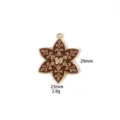Bruine geemailleerde sneeuwvlok bloem metaal DIY hanger sieraden accessoires 29x23mm - 4# Bruine sneeuwvlok