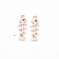 Gold-plated pink enamel fish bone pendants for DIY jewelry making earrings crafts 2pcs - Pink