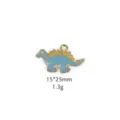 Cute blue dinosaur enamel alloy pendant charm for DIY jewelry making, lightweight and durable. - 7# Blue Spiky Dinosaur