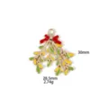 Christmas mistletoe alloy pendant DIY jewelry charm, red bow design for necklace keychains. - 7# Flowers