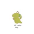 Green enamel dinosaur charm detail, cute cartoon animal zinc alloy pendant close-up view. - No. 9 Horned Dragon