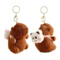 Niedlicher Wasserschwein Plüsch Schlüsselanhänger Cartoon Tier Schlüsselring mit Panda Rucksack - Stil 2