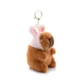 Cute capybara plush keychain variant with cute pink rabbit ears for bags and keys. - Style 1