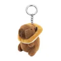 Cute Capybara Plush Keychain with Yellow Cone Collar Variant, Soft Animal Key Ring - Yellow Neck Ring Style