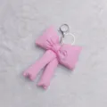 Rosa Stoff Schleife Schlüsselanhänger Tasche Anhänger süß mädchenhaft Accessoire stilvoll - Rosa
