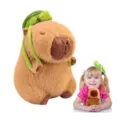 Schattige capibara pluche knuffel met schildpad, zachte knuffelpop voor kinderen en leuke cadeaus. - Schildpad Rugzak Stijl