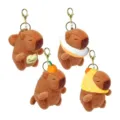 Cute capybara plush keychain variant set, soft stuffed animal key ring for bags and keys. - Style 1 (Single)