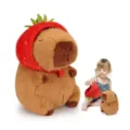 Schattige aardbei capybara pluche speelgoed zachte knuffel met afneembare hoed voor kind - Aardbeienmuts Stijl