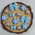 Cute blue bow and flower shoe charms set, DIY pearl accessories for beach bags and clogs. - Set of 13, Blue