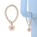 Cute pink smiling flower gold chain cup charm and bag pendant for Stanley tumbler accessories - BL016 [Pink]
