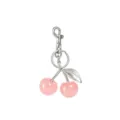 Rosafarbener Glitzer Kirschen Schlüsselanhänger und Taschenanhänger mit Silber. - Stil 6 / Rosa
