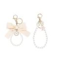 Perlen Schlüsselanhänger Süße Schleife Kirschblüte Taschen Charm Gold Schlüsselring - Stil 4