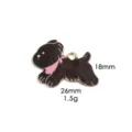 Schwarzer Hund Emailleschmuck Zinklegierung Cartoon Anhänger für DIY Halskette Schlüsselanhänger - 8#
