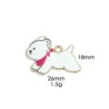 Süßer Emaille Cartoon weißer Hund Metall Anhänger für DIY Schmuck Herstellung Detail - 9#