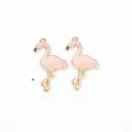 Cute pink flamingo alloy charms for DIY jewelry making, earrings, and cute hair accessories. - 35*21mm / Deep Pink