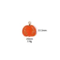Thanksgiving pumpkin enamel alloy pendant DIY necklace keyring accessory detail view. - Branch Pumpkin