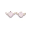 Pearl pink heart angel wings alloy charm pendant for DIY jewelry making and earrings main view - Pink Wings