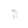 Handcrafted crystal lily of the valley flower pendant DIY jewelry accessory detail view. - White