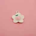 DIY Geemailleerd Perzik Bloem Legering Hanger voor Handgemaakte Armband Sleutelhanger - 3# Roze perzik