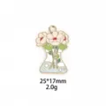 Detail shot of chemical test tube flower pendant alloy drip oil jewelry accessory. - 4# Pink Potted Plant