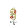 Enamel green plant test tube flower alloy pendant for DIY bracelet necklace jewelry making - 2# Red Twining Potted Plant