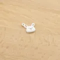White bunny alloy charm detail shot, perfect for DIY bracelets and keychain accessories crafting. - Rabbit Head