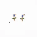 Metalen geëmailleerde bloem bedels DIY sieraden accessoires blauwe roos hangers - Blauw