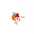 Close-up detail of the enamel Thanksgiving gnome and pumpkin charm pendant, zinc alloy. - Pumpkin Gnome Style