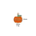 Enamel pumpkin charm pendant diy accessory for thanksgiving necklace keychain jewelry making - Orange Pumpkin with Green Stem