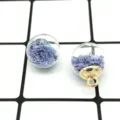 DIY glass globe charms with purple star confetti, gold alloy cap for bracelet and necklace. - Purple