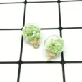 DIY glass ball star pendants, green sequins inside, golden metal loop for jewelry making. - Green