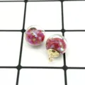 DIY glass globe charms with red star sequins and gold alloy loop for handmade jewelry. - Red