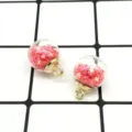 DIY pink star glass ball charms for bracelet pendant jewelry making accessories. - Pink