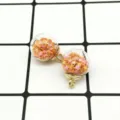 DIY glass globe charms with star sequins, cute gold alloy pendant accessories for bracelets. - Orange Pink