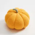 Nordic style pumpkin plush pillow detail, soft fluffy material, cute sofa decorative cushion. - Yellow