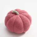 Pink plush pumpkin throw pillow, soft fleece sofa cushion, cute home decor and festival gift. - Fuschia