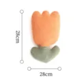 Detailansicht des Tulpen-Plüschkissens aus weichem Teddy-Fleece mit 28 cm Abmessung. - Orange