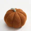 Cozy brown pumpkin plush pillow, soft textured decorative sofa cushion for home decor and gifts. - Brown