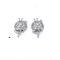 Abalorios de bola de hilo de aleación plateada, colgantes detallados de punto para joyería DIY. - Ovillo de lana / 22x13mm / Oro blanco